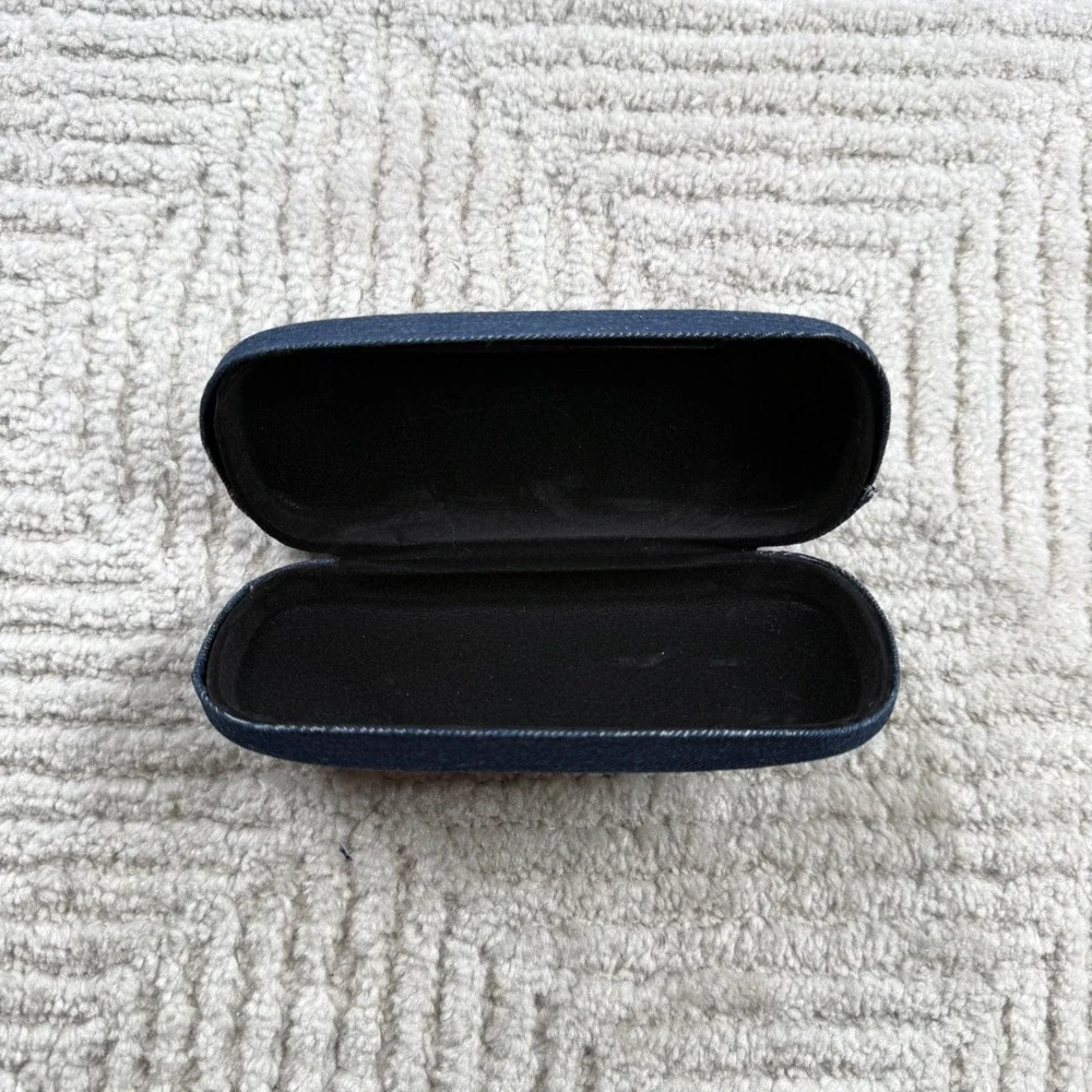Muche et Muchette Glasses Case Blue Denim Hard Shell Eyewear Protector Y2K Retro
